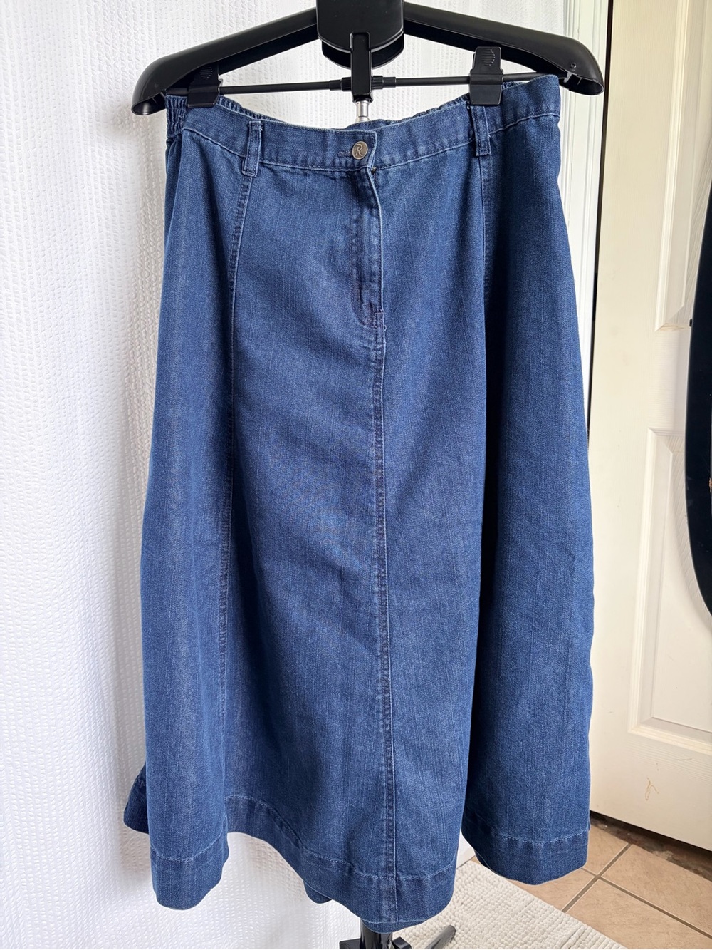 Roaman's Blue Denim A-Line Skirt